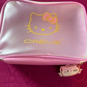 Hello Kitty Hot Pink Travel Cosmetic Case with Gold Hardware